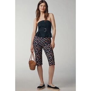 NWT!! Anthropologie MAEVE Fishing Lures Capri Pants Elastic Waist Cropped Medium